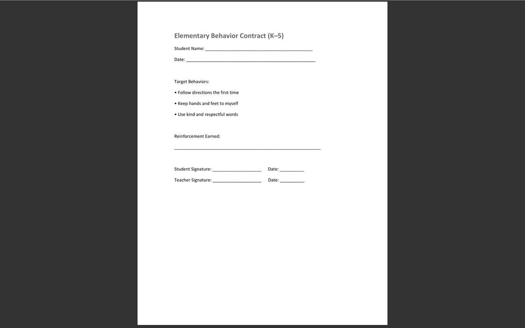 Editable Behavior Contract Bundle | K-12 Classroom Management (PDF) - Etsy