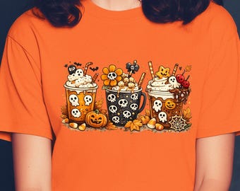 Cute Halloween Shirt, Spooky Season, Autumn Tee, Halloween Outfit, Fall Shirt, Gothic, Spooky Halloween Season, Pumpkin Spice Latte Tee