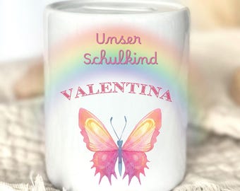 Personalized piggy bank with name, schoolchild, first day of school, first day of school gifts, back to school gifts, gift for starting school, money box