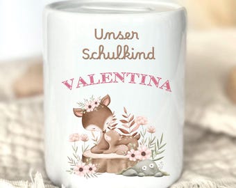 Personalized piggy bank with name, schoolchild, first day of school, first day of school gifts, back to school gifts, gift for starting school, money box