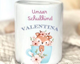 Personalized piggy bank with name, schoolchild, first day of school, first day of school gifts, back to school gifts, gift for starting school, money box