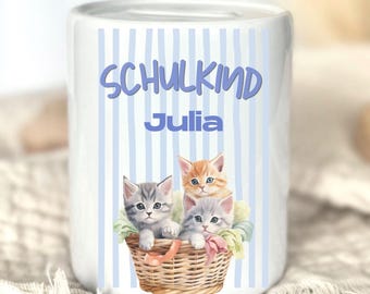 Personalized piggy bank with name, schoolchild, first day of school, first day of school gifts, back to school gifts, gift for starting school, money box