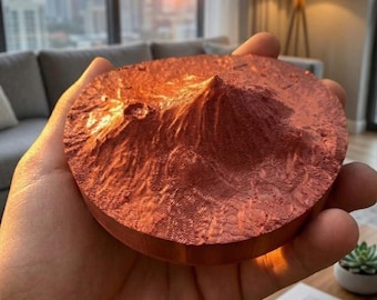 Regalo Senderismo y Escalada - Maqueta Topográfica 3D Teide - Trofeo Montañero Personalizable - Decoración Mapa Relieve España