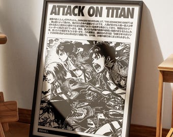 Attack on Titan Poster V1, AOT Print, Anime Poster, Manga Art Print, Vintage Minimalist Anime Wall Art, Shingeki No Kyojin, Eren Yeager