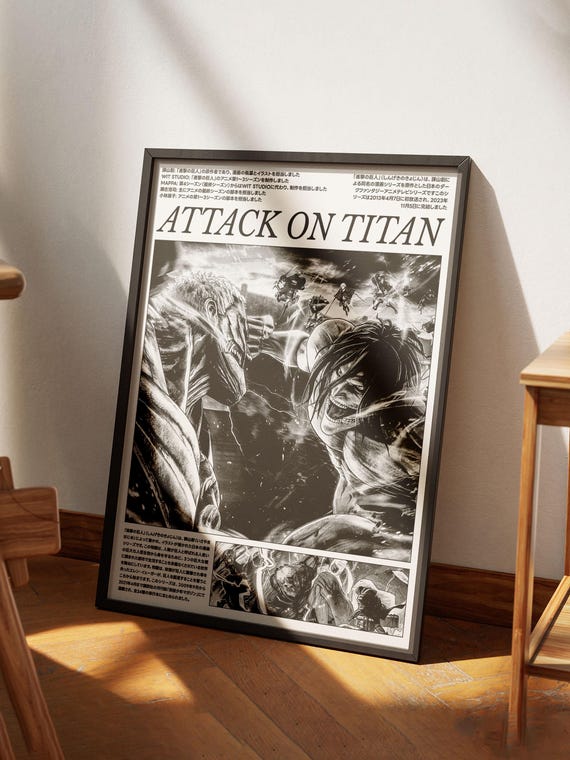 Attack on Titan Poster V4, AOT Print, Anime Poster, Manga Art Print, Vintage Minimalist Anime Wall Art, Shingeki No Kyojin, Eren Yeager