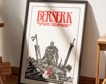 Berserk Guts Anime Art Print | Retro Manga Poster (Digital Download)