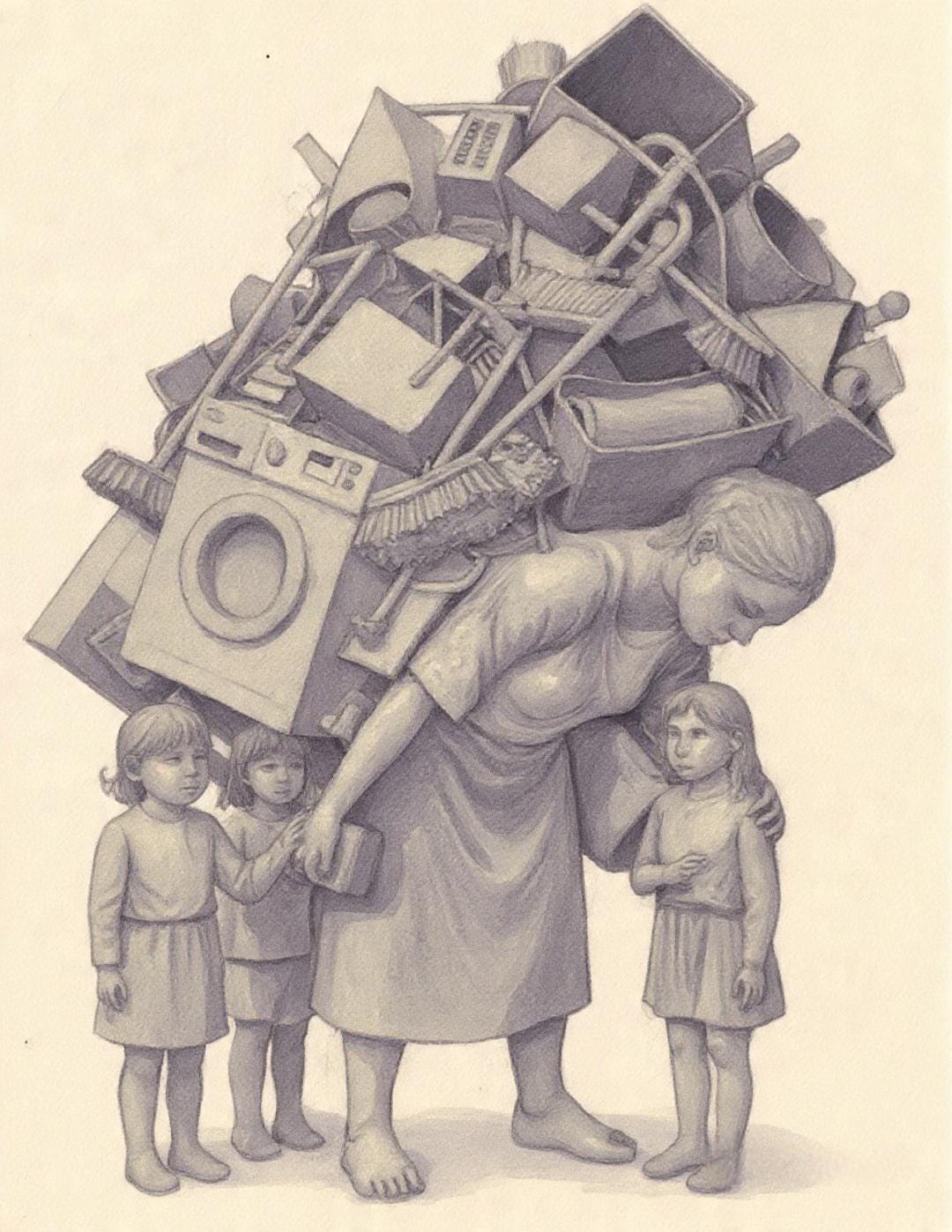 The Mental Load of Motherhood Art Print | Invisible Weight of ...