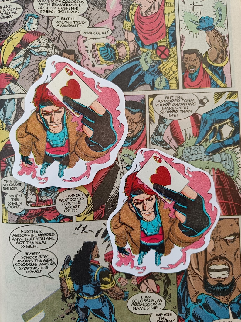 Gambit Sticker Gambit Sticker - Retro Comic Style Illustration - Etsy New Zealand