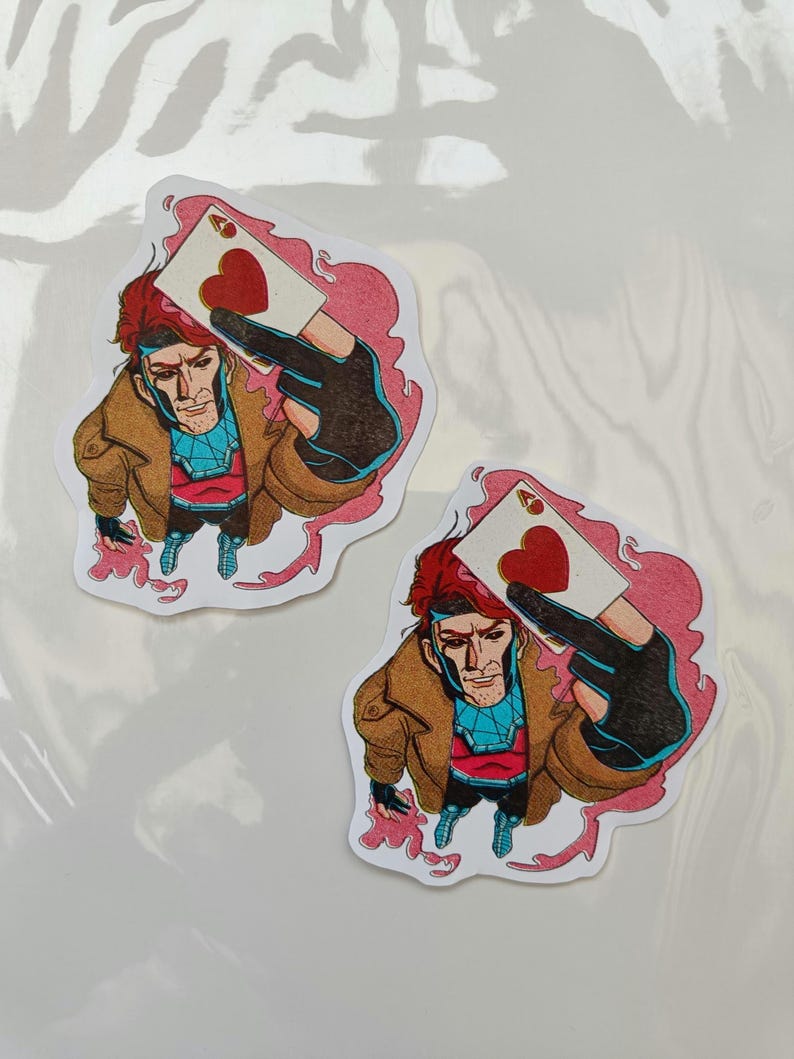 Gambit Sticker Gambit Sticker - Retro Comic Style Illustration - Etsy New Zealand
