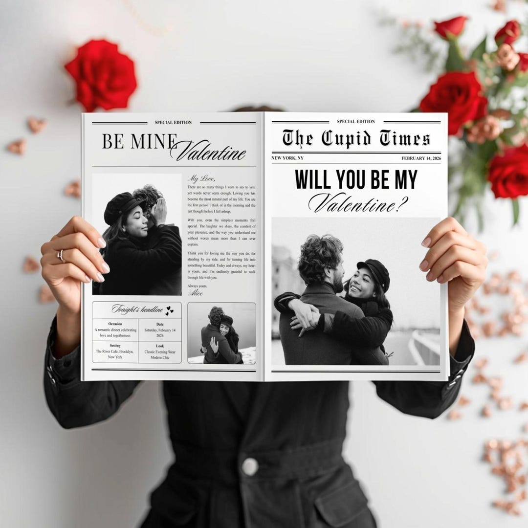Editable Valentines Day Newspaper Template, Will You Be My Valentine ...