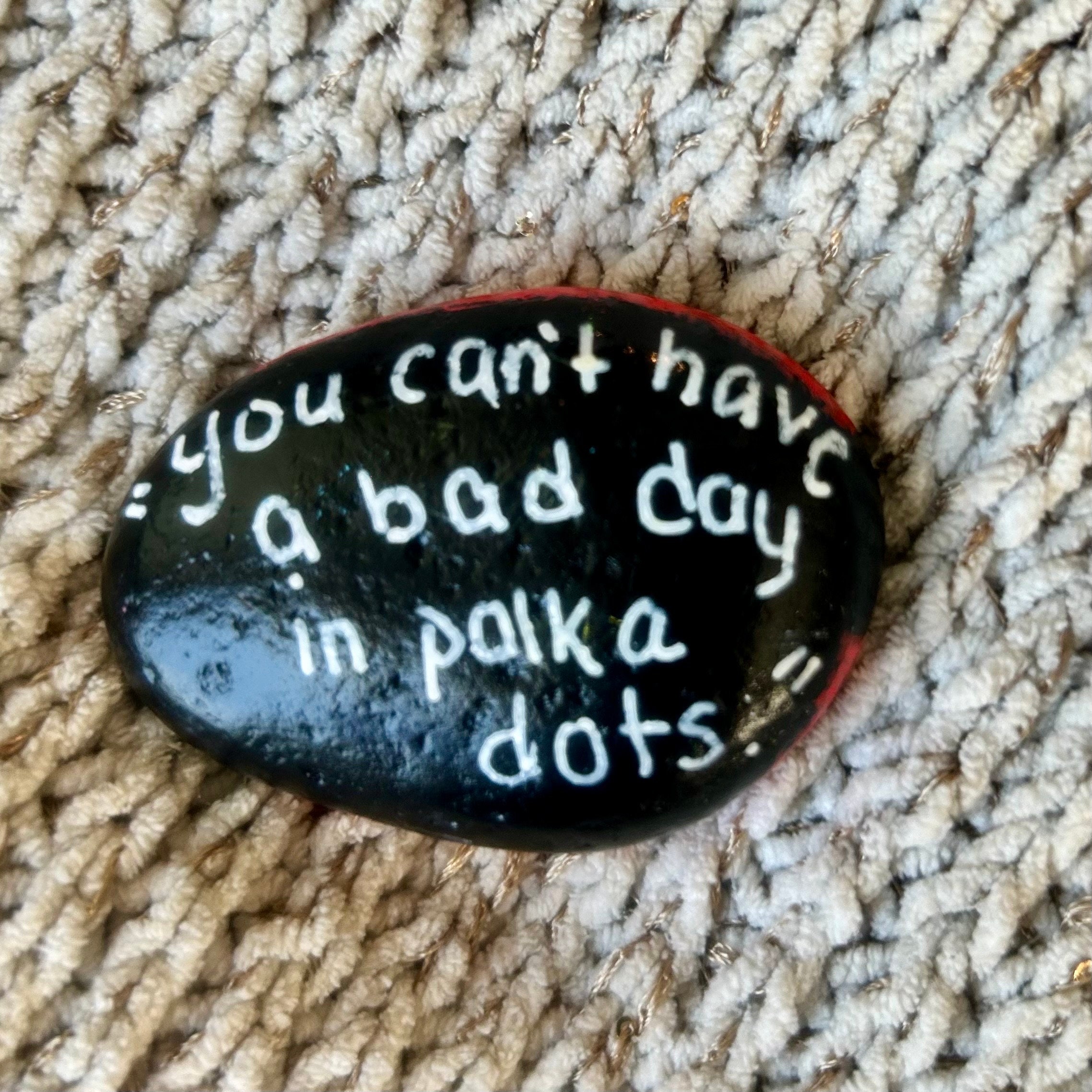 Hand Painted Ladybug Rock With Inspirational Saying on the Back. - Etsy