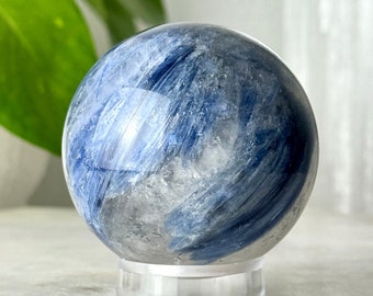 Kyanite Sphere // 59MM AAA High Quality Polished Blue Crystal Clear Quartz Natural Stone Healing Spiritual Collectible Decor