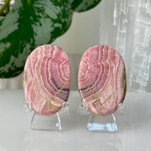 Rhodochrosite Flat Palm Stone - You Choose // High Quality Polished Pink Stone Natural Mineral Rock Heart Chakra Meditation Self Love