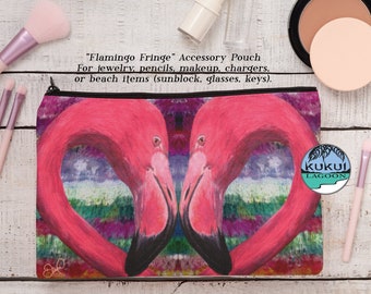 Flamingo Accessory Pouch, Flamingo Lovers, Pink Makeup Pouch, Pencil Pouch, Accessory Pouch