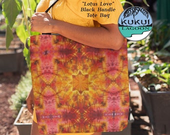 Reusable 18 x 18 Shopping Bag, Sturdy Tote with Sunset Tie Dye Print