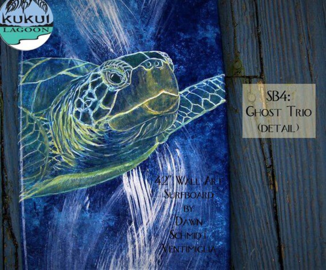 Turtle Schmidt Sea Turtle Surfboard Wall Art, Hand Painted 42