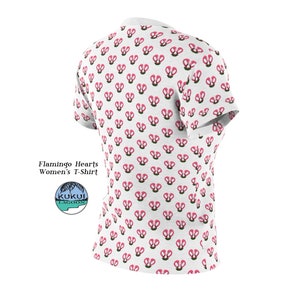 Flamingo Hearts Women's Tee, All Over Print T-Shirt, Comfy image 7