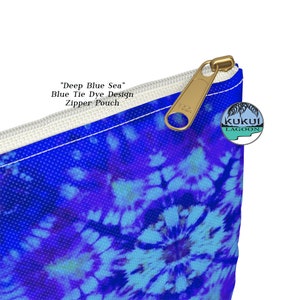 Tie Dye Design Accessory Pouch, Ocean Quote Makeup Bag, Pencil Pouch, Purse, Available in Two Sizes image 4