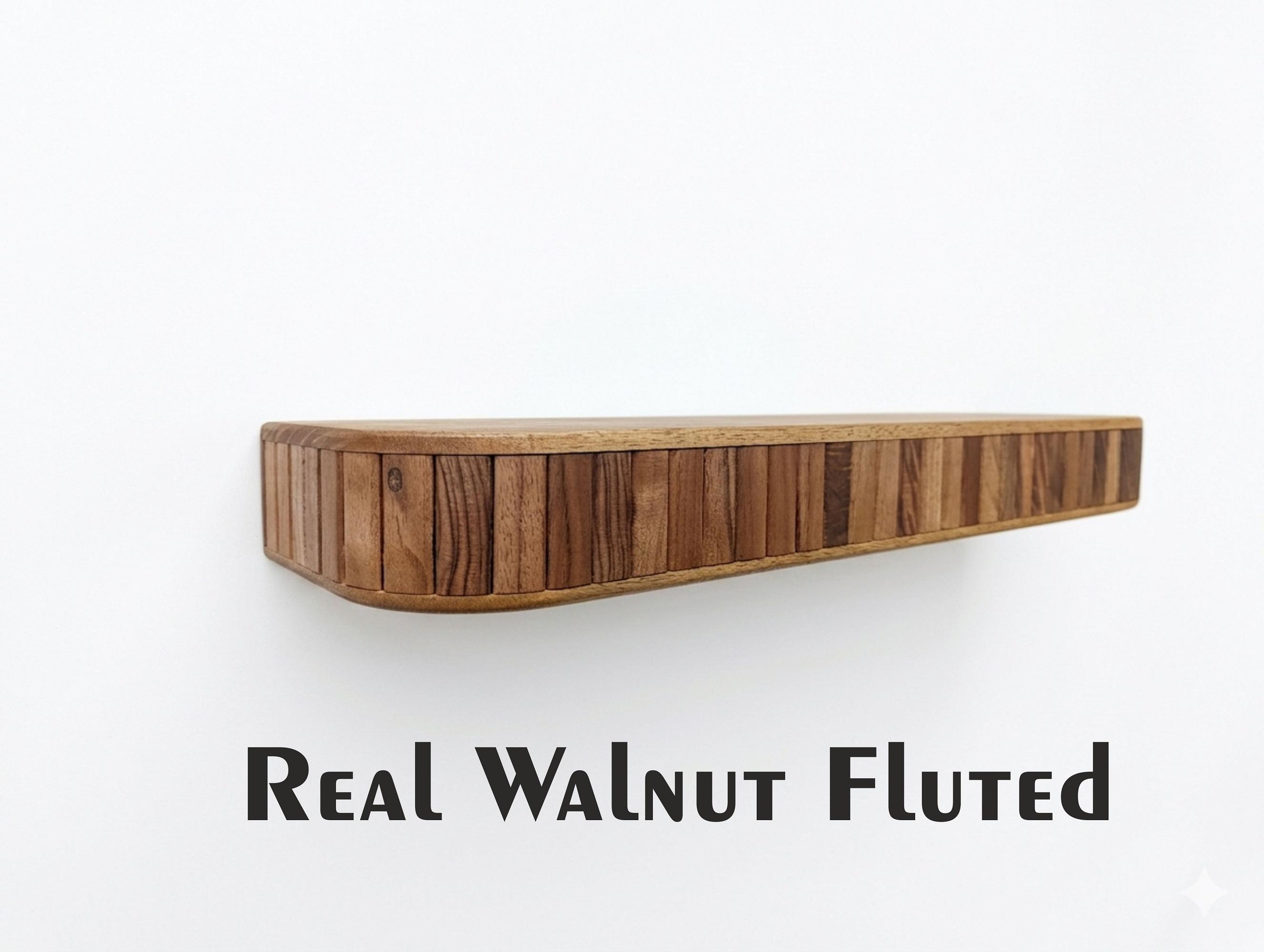 Rounded Fluted Floating Shelf – Solid Wood Wall Decor - Etsy