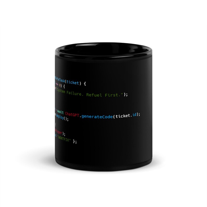 JavaScript Code Mug | Developer Gift | Black Ceramic Mug
