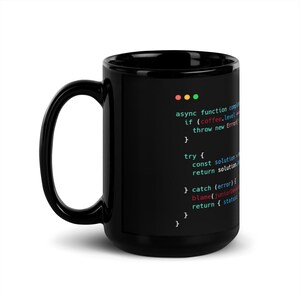 JavaScript Code Mug | Developer Gift | Black Ceramic Mug
