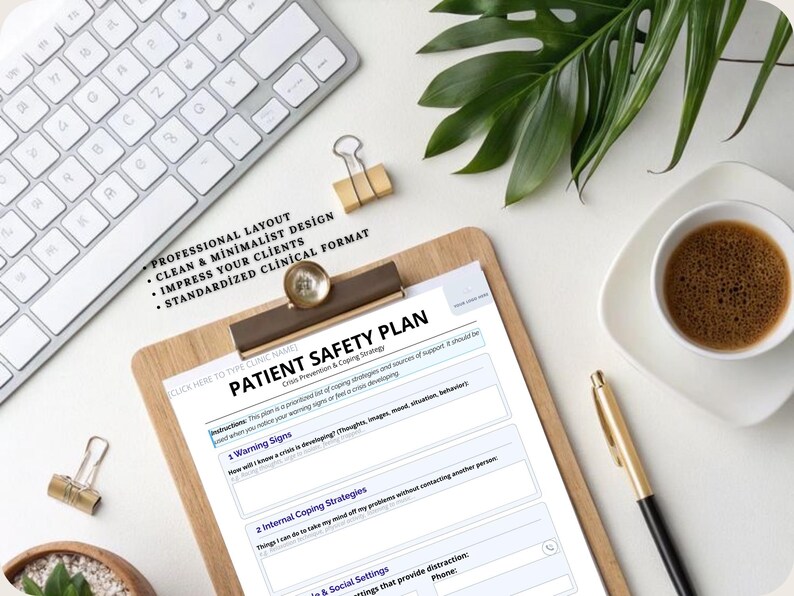 Patient Safety Plan Template Suicide Prevention Form Crisis