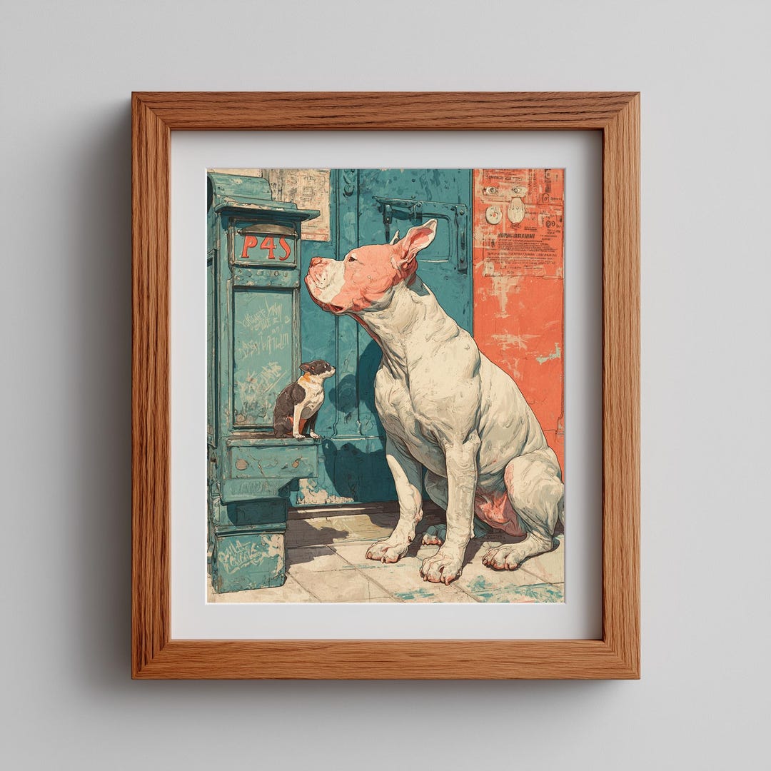 Retro-futuristic Dog & Cat Poster – Whimsical AI Pet Print (digital ...