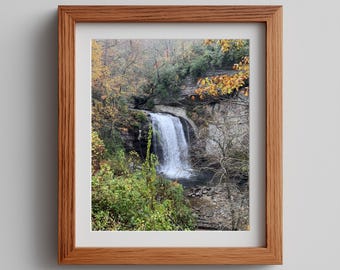Autumn Waterfall Photo Print – AI-Generated Fall Landscape (Digital Download)