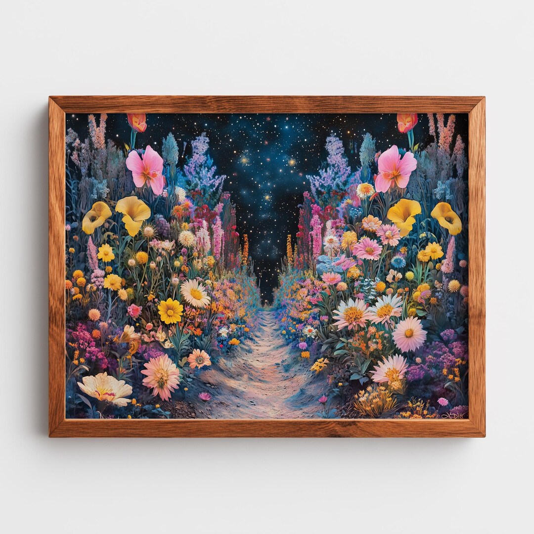 Bioluminescent Garden Path Print – Surreal Moody Fantasy Art (digital ...