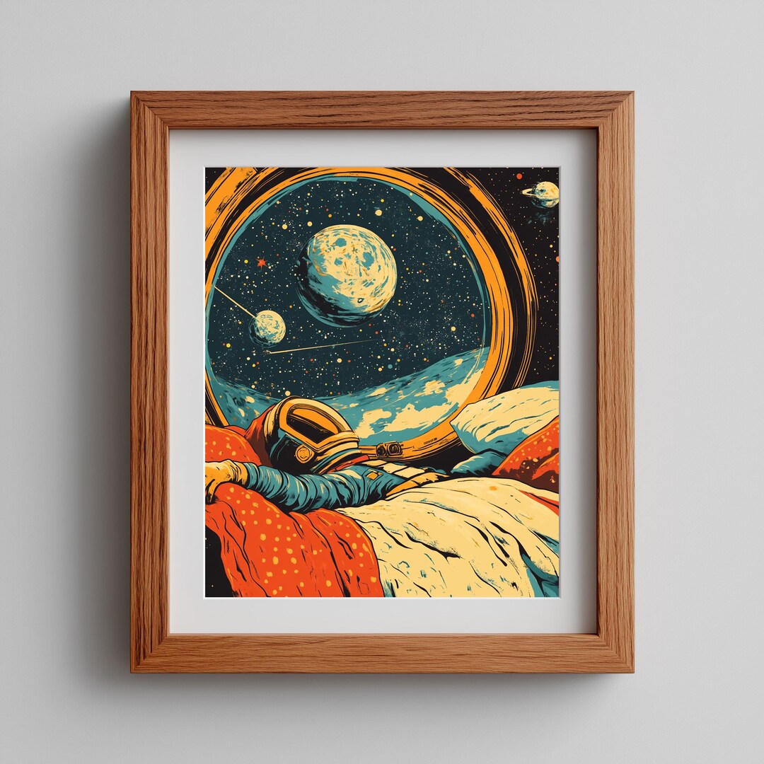 Retro Astronaut Art Print – Sci-fi Space Theme (digital Download) - Etsy