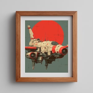 Retro Japanese Sports Car Print – Ukiyo-e Drift Art, Cherry