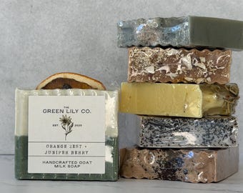 Handcrafted Goat Milk Soap Variety Pack – Shea Butter, Essential Oils, Cold Process (6 Bars)