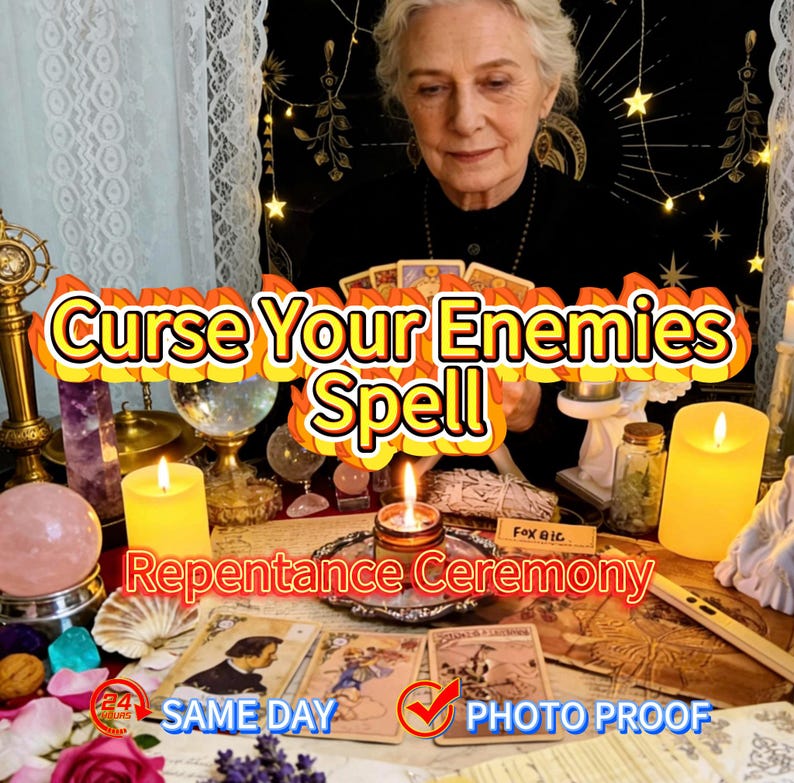 Curse Your Enemies Karmic Revenge Spell, Etsy Witch Hex Spell Same Day Cast, Payback Ritual, Evil Eye Spell, Regret Ritual image 1