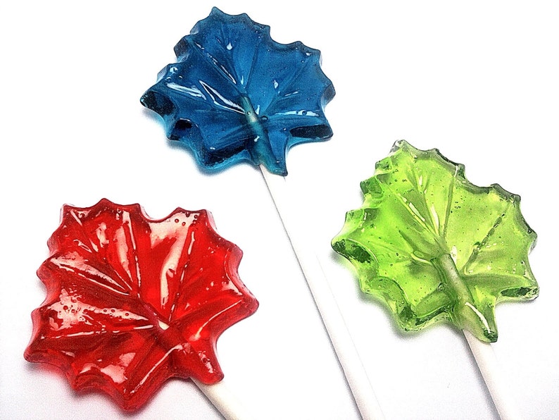 12 MAPLE LEAF LOLLIPOPS Fall Party Favors zdjęcie 5