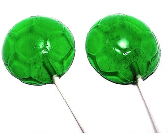 12 LARGE SOCCER BALL Lollipops - Sport Lollipop Favors