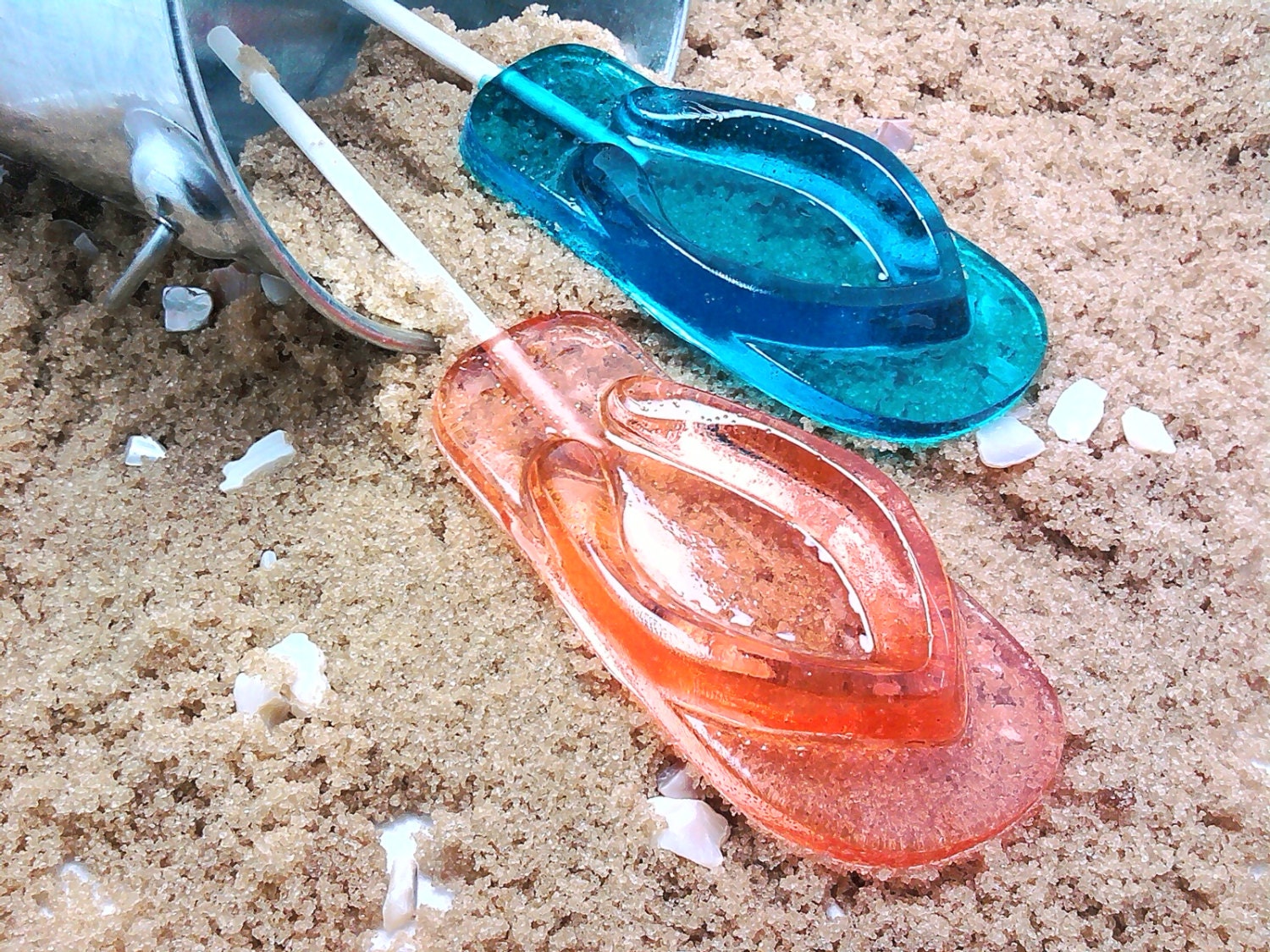 12 LARGE FLIP FLOP Sandal Lollipops - Beach Party Favors 12 LARGE FLIP FLOP Sandal Lollipops - Beach Party Favors
