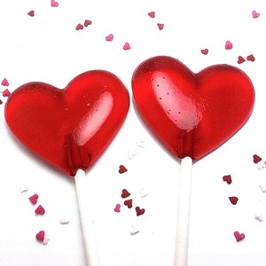 12 2 INCH HEART LOLLIPOPS Valentines Day or Wedding Lollipops image 2