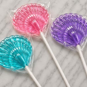 12 CLAMSHELL Lollipops - Mermaid Party,Beach Wedding Party Favors