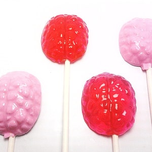 12 OPAQUE BRAIN LOLLIPOPS Hard Candy Lollipops, Mad Scientist Party, Halloween Party Favors image 2