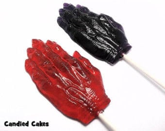 12 LARGE SCARY HAND Lollipops- Halloween Candy, Halloween Party Favors