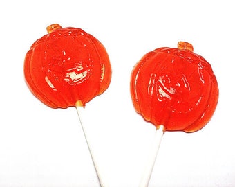 12 LARGE JACK-O-LANTERN Lollipops - Halloween Candy, Halloween Party Favors