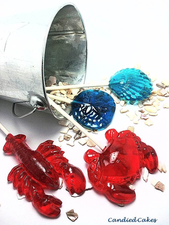 10 Lobster Lollipops - Lobster Fest & Wedding Favors, Dairy/Gluten/Egg Free Sweets