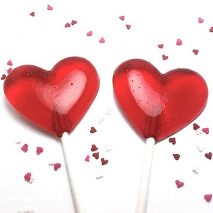 12 2 INCH HEART LOLLIPOPS Valentines Day or Wedding Lollipops image 3