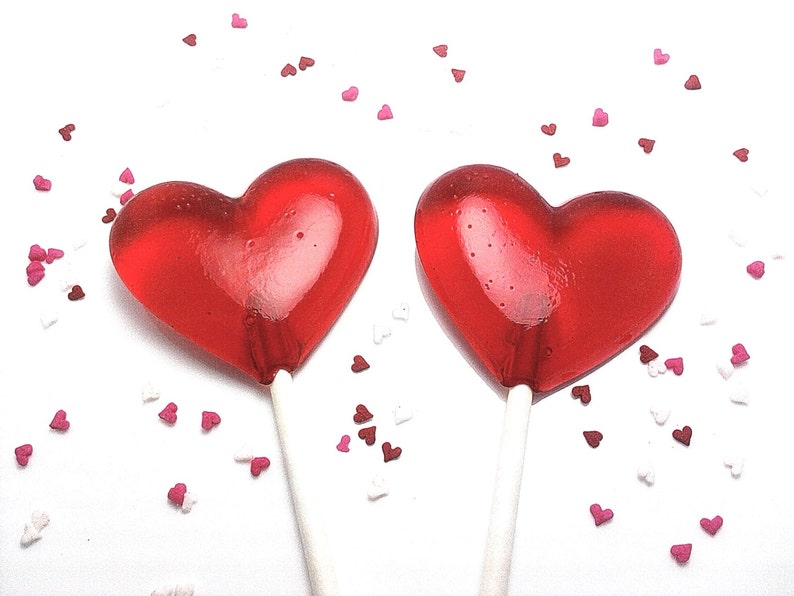 12 2 INCH HEART LOLLIPOPS Valentines Day or Wedding Lollipops image 3