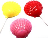 12 OPAQUE CLAM SHELL Lollipops - Hard Candy