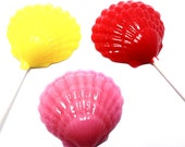 12 OPAQUE CLAM SHELL Lollipops - Hard Candy