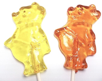 12 LARGE HONEY BEAR Lollipops - Bear Party