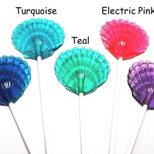 12 CLAMSHELL Lollipops Mermaid Party,Beach Wedding Party Favors image 2