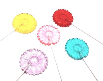 12 DAISY LOLLIPOPS - Flower lollipops, Garden Party