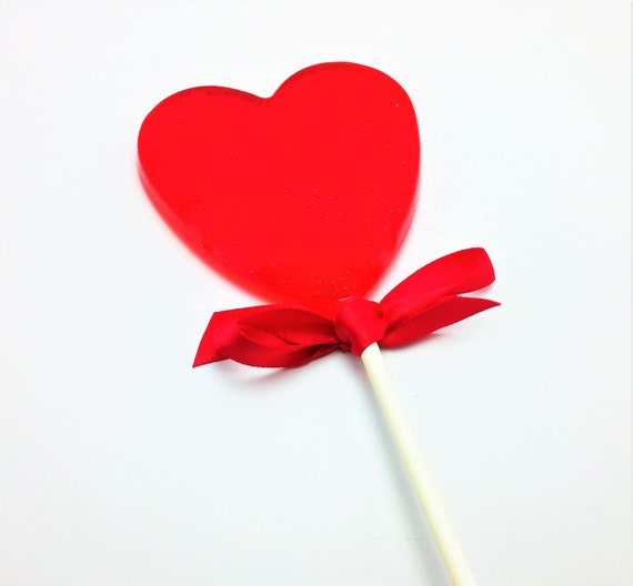 12 LARGE HEART LOLLIPOPS - Valentine Lollipops, Wedding Favors, Variety of  Colors and Flavors